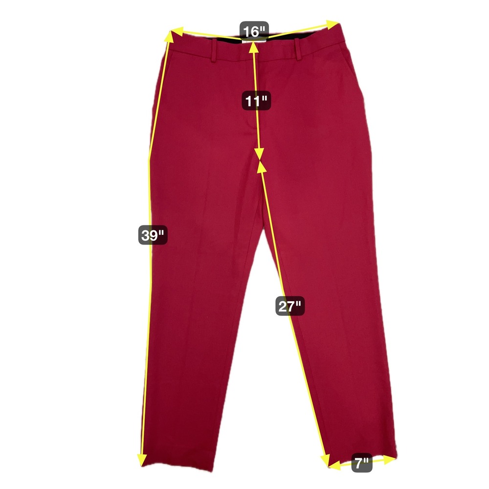Reiss | Miller Wool Blend Pink Raspberry Pants Size 8 Career Office Professional - Picture 8 of 8
